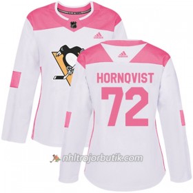 Dame Ishockey Pittsburgh Penguins Tröja Patric Hornqvist 72 Adidas 2017-2018 Vit Rosa Fashion Authentic